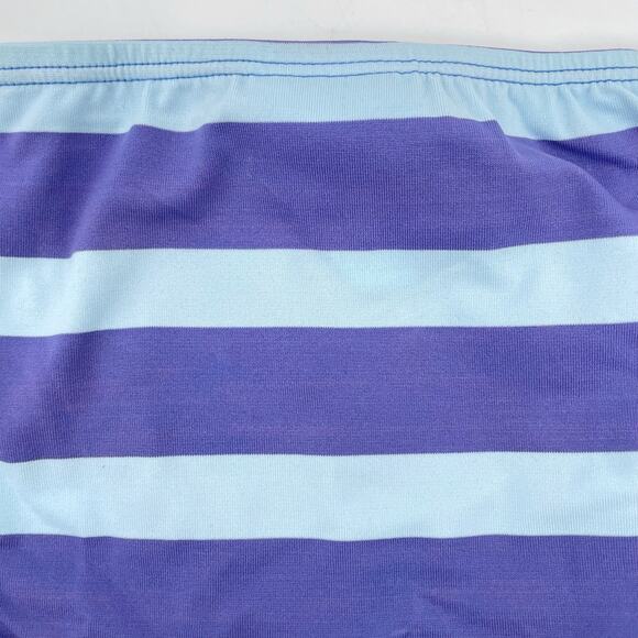 Ralph Lauren Sport Blue Aqua Y2K Wide Stripe Bikini Bottoms Coastal Pool Size 10 - Picture 3 of 13